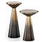 Maddux Mid Century Antique Brass Ombre Iron Accent Pedestal Side Tables - Set of 2