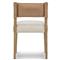 Ely Rustic Lodge Cream Performance Beige Wood Dining Side Chair
