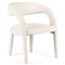 Alexander Mid Century Modern White Upholstered Dining Arm Chair