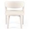 Alexander Mid Century Modern White Upholstered Dining Arm Chair