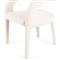 Alexander Mid Century Modern White Upholstered Dining Arm Chair