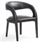 Alexander Mid Century Modern Black Upholstered Leather Dining Arm Chair