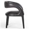 Alexander Mid Century Modern Black Upholstered Leather Dining Arm Chair