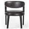 Alexander Mid Century Modern Black Upholstered Leather Dining Arm Chair