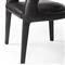 Alexander Mid Century Modern Black Upholstered Leather Dining Arm Chair