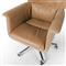 Arslan Industrial Loft Beige Upholstered Leather Swivel Executive Office Chair