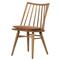 Lara Rustic Lodge Brown Leather Oak Windsor Dining Side Chair