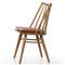 Lara Rustic Lodge Brown Leather Oak Windsor Dining Side Chair