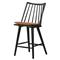 Lara Rustic Lodge Brown Leather Black Oak Windsor Counter Stool