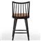 Lara Rustic Lodge Brown Leather Black Oak Windsor Counter Stool