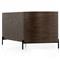 Khalil Rustic Lodge Brown Wood Black Iron Demilune Executive Desk