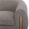 Riley Mid Century Modern Grey Performance Brown Wood Barrel Chair