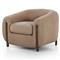 Riley Mid Century Modern Light Brown Upholstered Wood Barrel Chair
