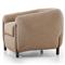 Riley Mid Century Modern Light Brown Upholstered Wood Barrel Chair