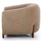 Riley Mid Century Modern Light Brown Upholstered Wood Barrel Chair