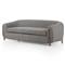Riley Mid Century Modern Grey Performance Upholstered Natural Wood Sofa - 86.5&quot;W