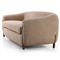 Riley Mid Century Modern Light Brown Upholstered Natural Wood Sofa - 86.5&quot;W