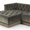 Emmy Rustic Grey Upholstered Velvet Sectional - Left Arm Facing - 109&quot;W x 62&quot;D