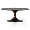 Mona French Country Brown Aluminum Round Pedestal Coffee Table