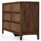 Rhian Coastal Beach Brown Mango Wood Frame Woven Cane 6 Drawer Double Dresser
