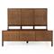 Rhian Coastal Beach Dark Brown Woven Cane Mango Wood Frame Bed - King