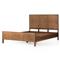 Rhian Coastal Beach Dark Brown Woven Cane Mango Wood Frame Bed - King
