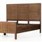Rhian Coastal Beach Dark Brown Woven Cane Mango Wood Frame Bed - King