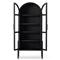 Ivan Mid Century Matte Black Solid Oak Wood 2 Glass Door Arched Display Case