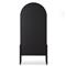 Ivan Mid Century Matte Black Solid Oak Wood 2 Glass Door Arched Display Case