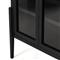 Ivan Mid Century Matte Black Solid Oak Wood 2 Glass Door Arched Display Case