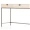 Theodore Industrial Loft Dove White Wood Grey Iron Base 3 Drawer Writing Desk