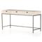 Theodore Industrial Loft Dove White Wood Grey Iron Base 3 Drawer Writing Desk