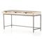 Theodore Industrial Loft Dove White Wood Grey Iron Base 3 Drawer Writing Desk