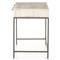 Theodore Industrial Loft Dove White Wood Grey Iron Base 3 Drawer Writing Desk