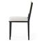 Vin Coastal White Upholstered Cushion Natural Woven Cane Black Wood Dining Chair