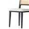 Vin Coastal White Upholstered Cushion Natural Woven Cane Black Wood Dining Chair