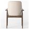 Olena Mid Century Modern Beige Upholstered Brown Wood Dining Arm Chair