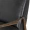 Olena Mid Century Modern Black Upholstered Leather Brown Wood Frame Recliner Arm Chair