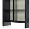 Sheila Industrial Clear Glass Black Iron Frame White Oak Curved 2 Door Display Case