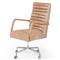 Sonn Mid Century Brown Upholstered Leather Silver Stainless Steel Tufted Office Chair