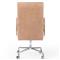Sonn Mid Century Brown Upholstered Leather Silver Stainless Steel Tufted Office Chair