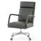Sonn Mid Century Black Upholstered Leather Silver Stainless Steel Office Chair