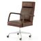 Sonn Mid Century Upholstered Brown Leather Silver Stainless Steel Office Chair
