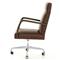 Sonn Mid Century Upholstered Brown Leather Silver Stainless Steel Office Chair