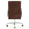 Sonn Mid Century Upholstered Brown Leather Silver Stainless Steel Office Chair