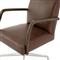 Sonn Mid Century Upholstered Brown Leather Silver Stainless Steel Office Chair