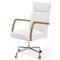 Sonn Mid Century Cream Performance Boucle Silver Stainless Steel Office Chair