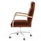 Sonn Mid Century Auburn Brown Upholstered Velvet Silver Stainless Steel Office Chair
