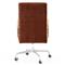 Sonn Mid Century Auburn Brown Upholstered Velvet Silver Stainless Steel Office Chair