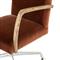 Sonn Mid Century Auburn Brown Upholstered Velvet Silver Stainless Steel Office Chair